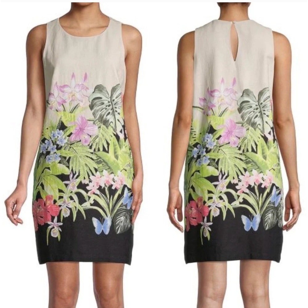 Tommy Bahama NEW Tropolicious Floral Linen Dress Sleeveless S Resort Coastal